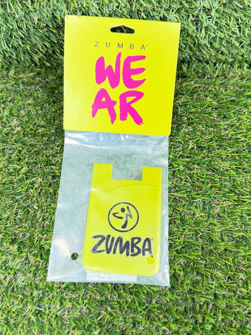 Zumba Fitness Neon Yellow Silicone Phone Card Pocket WEAR